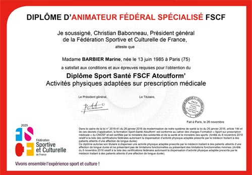 Diplôme d'animateur Fédéral