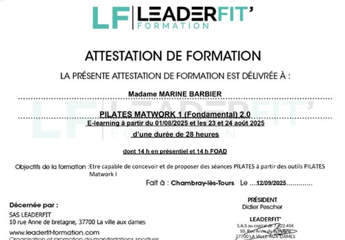 Formation Pilates Matwork 1